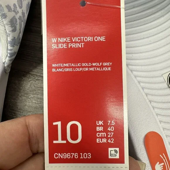 Nike Victori One Women size 10 Blue Print Comfort Slide - Picture 9 of 9